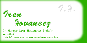 iren hovanecz business card